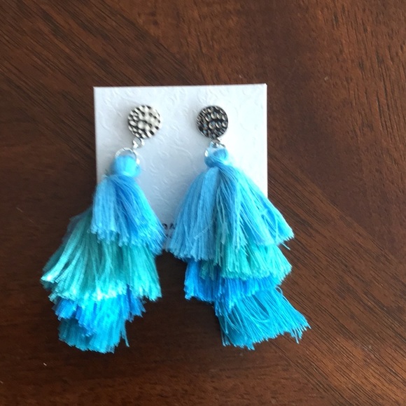Jewelry - 🌴NWT  Shades of Blue Tassel Lightweight Earrings
